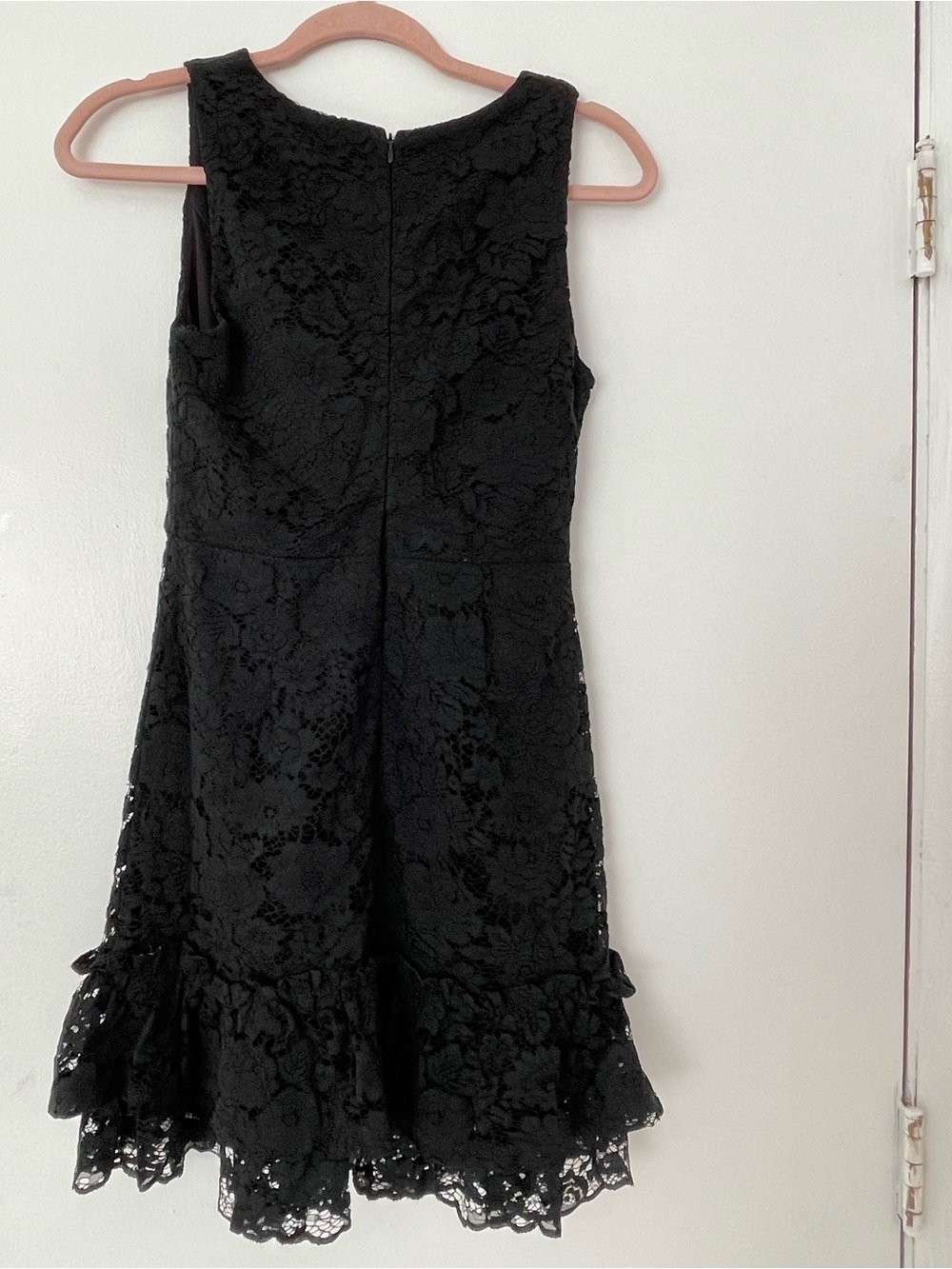 Altar'd State Black Lace Ruffled Hem Dress